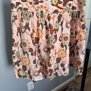 Vintage Y2K Old Navy low waist psychedelic floral mini skirt 70s retro 80s pink